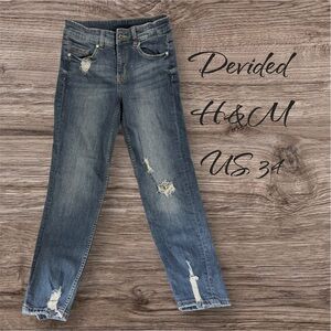 H&M Divided Women's Distressed Blue Skinny Jeans